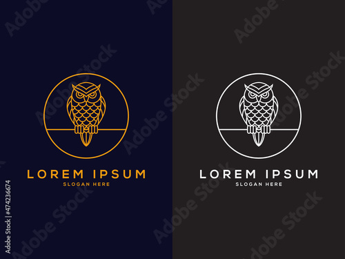 Template The concept of a simple logo and owl icon. 
