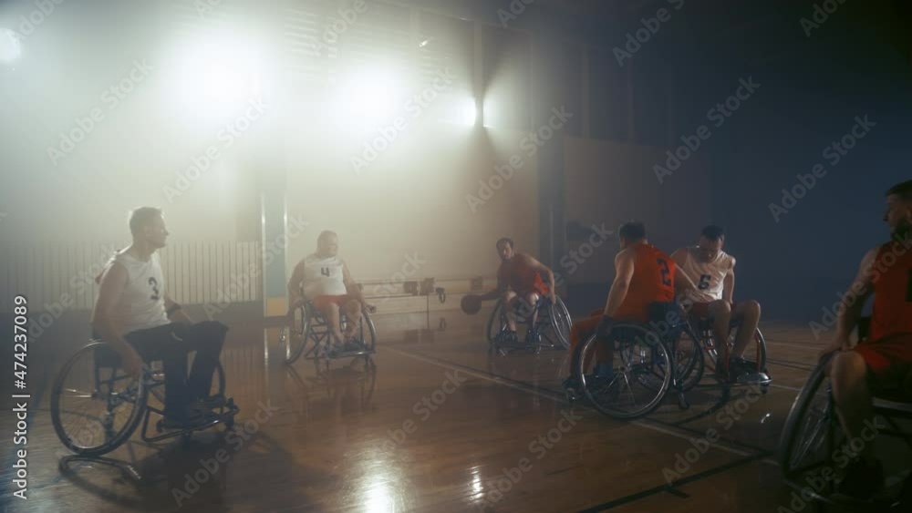 Vidéo Stock Wheelchair Basketball Game Professional Players Competing