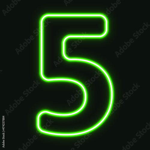 Wallpaper Mural Creative Neon number Five vector illustration Torontodigital.ca