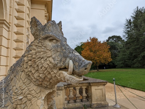 stone lion statue