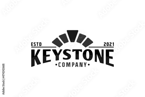 Valokuvatapetti modern typography keystone for company logo design