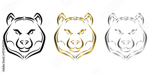 line art of bear head. Good use for symbol, mascot, icon, avatar, tattoo, T Shirt design, logo or any design you want.