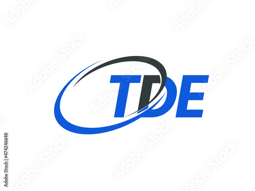 TDE letter creative modern elegant swoosh logo design