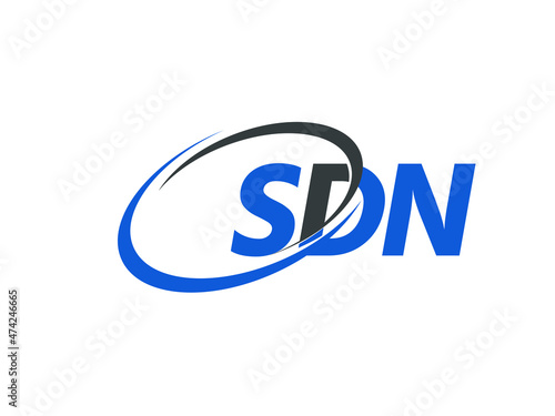 SDN letter creative modern elegant swoosh logo design