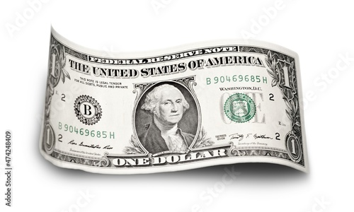 Large fragment of the Obverse side of dollar bill banknote, old American money banknote,