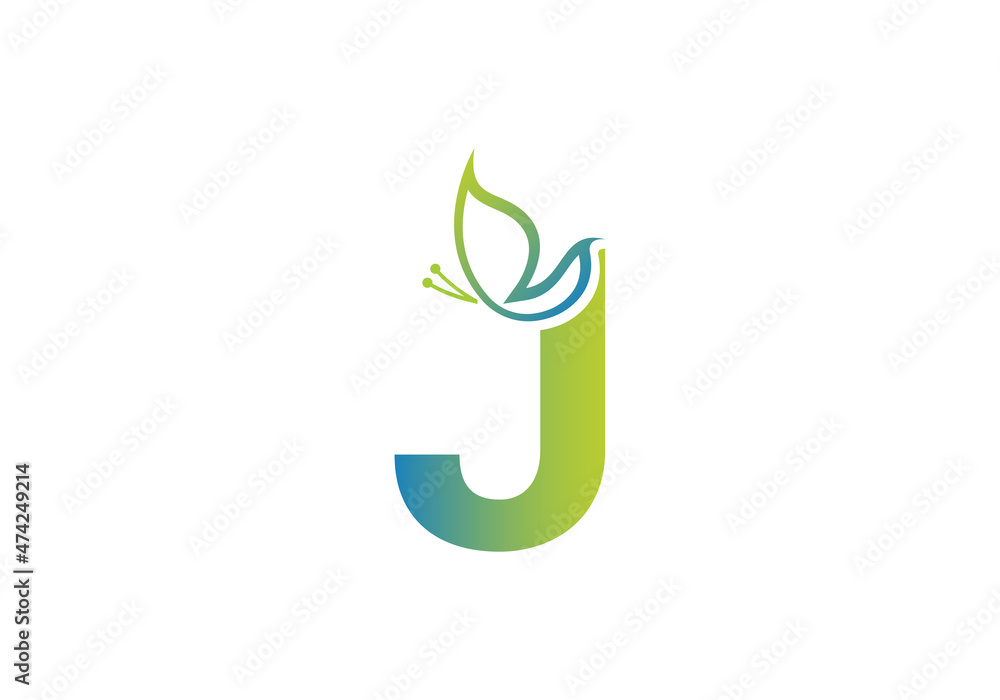 this is a creative letter J add butterfly icon design this is a creative letter J add butterfly icon design