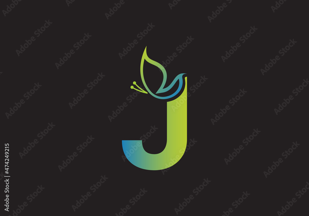 this is a creative letter J add butterfly icon design this is a creative letter J add butterfly icon design