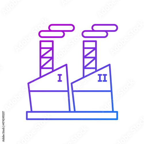Factory with pollution icon
