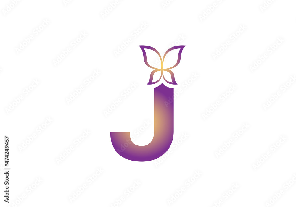 this is a creative letter J add butterfly icon design this is a creative letter J add butterfly icon design