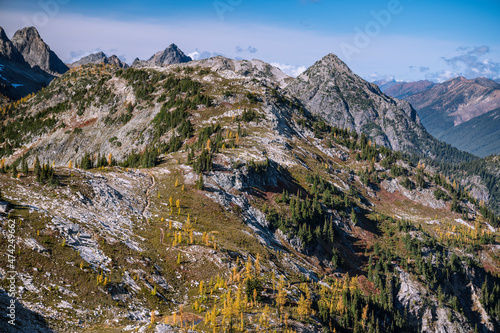 The north cascade mountains in the fall