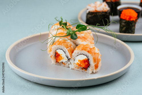 fresh traditional japanese sushi roll