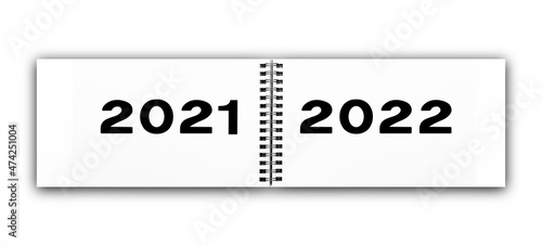 Kalender mit Jahreswechsel von 2021 bis 2022