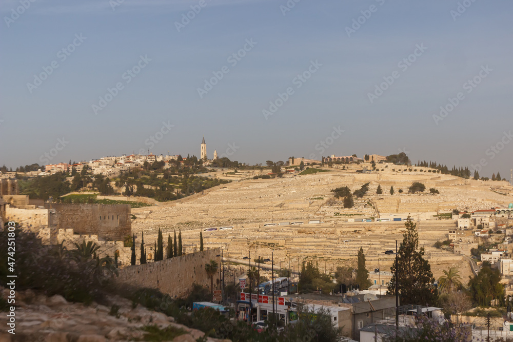 View of hills and city of israel