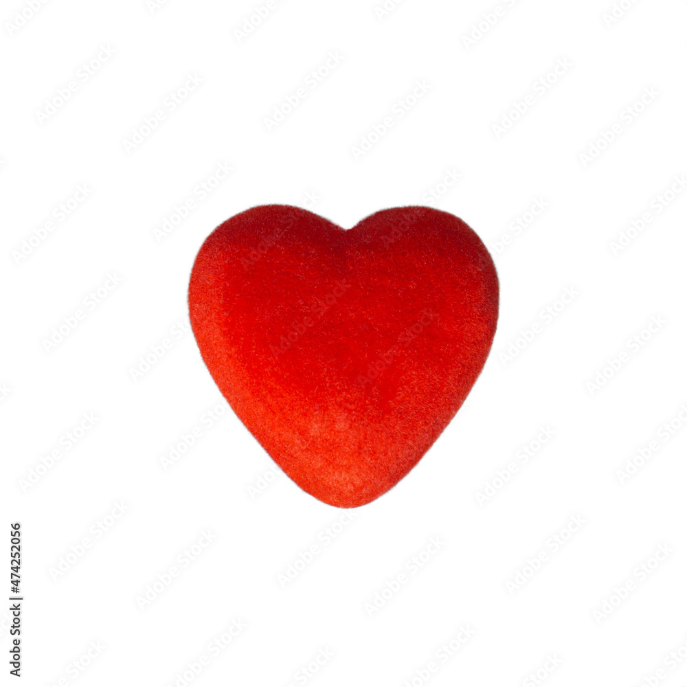 Isolate of a red heart on a white background.