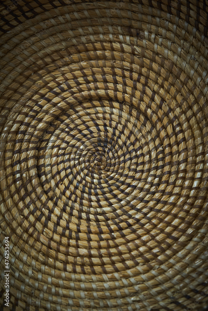 Circular pattern made with esparto grass Circular pattern made with esparto grass