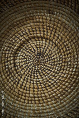 Circular pattern made with esparto grass
