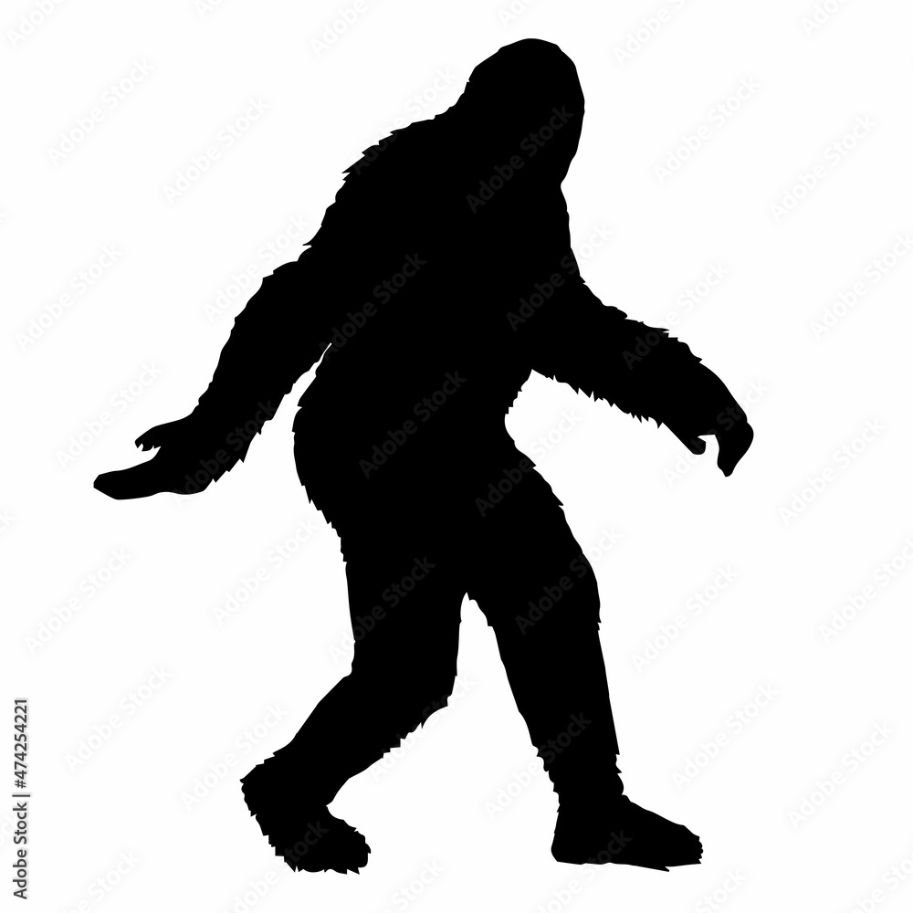 Sasquatch Bigfoot Yeti Silhouette VECTOR EPS SVG AI Cut File - obrazy, fototapety, plakaty 