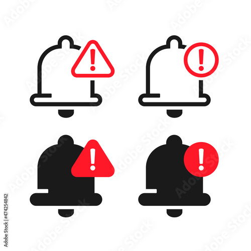 Notification bell error warning sign. Illustration vector