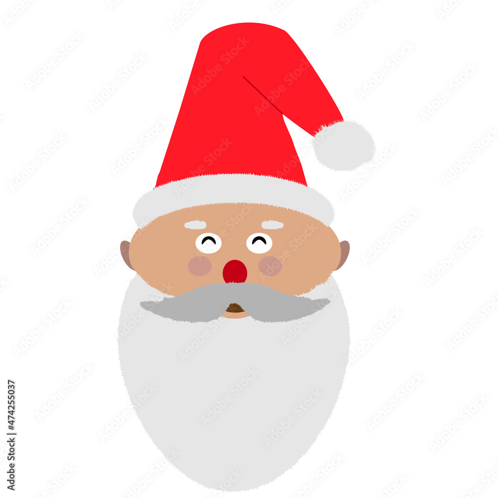 Santa claus face beard moustache Merry christmas icon Santa claus face beard moustache Merry christmas icon