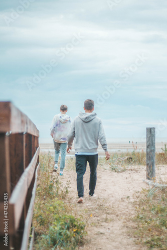 couple walking on the beach