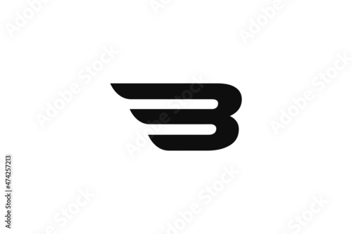 B Initial letter wings logo vector design
