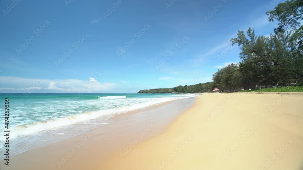 Landscape view beach sea and sand on summer.Waves smooth splashing soft waters. Landscape view beach sea and sand on summer.Waves smooth splashing soft waters.