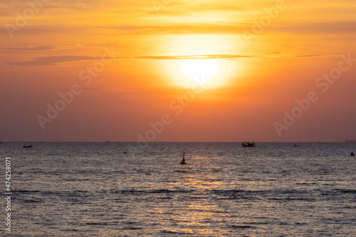 Beautiful sunset at the beach. Pattaya, Thailand. © Geelovephoto