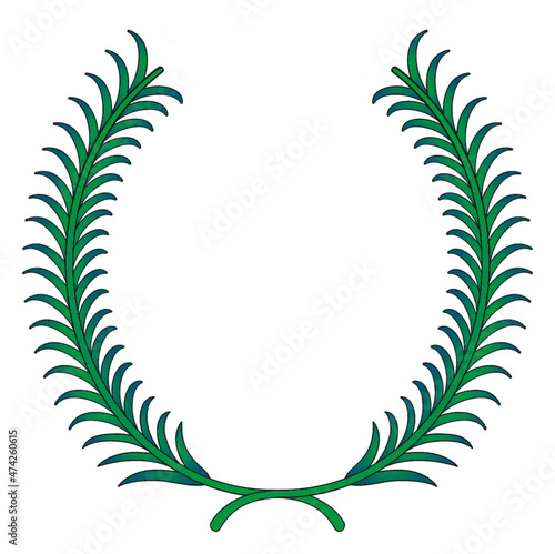 Coroa, ramos, louros, Poliana, vegetal, guirlanda, brasão, escudo, símbolo, heraldica