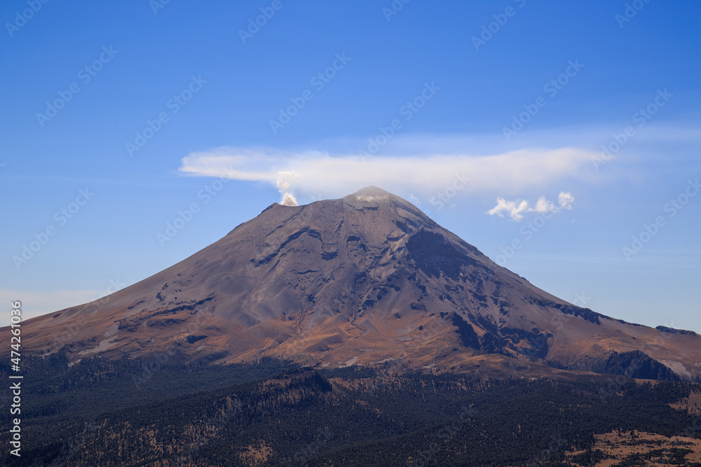 Ash Cloud Above Active Volcano