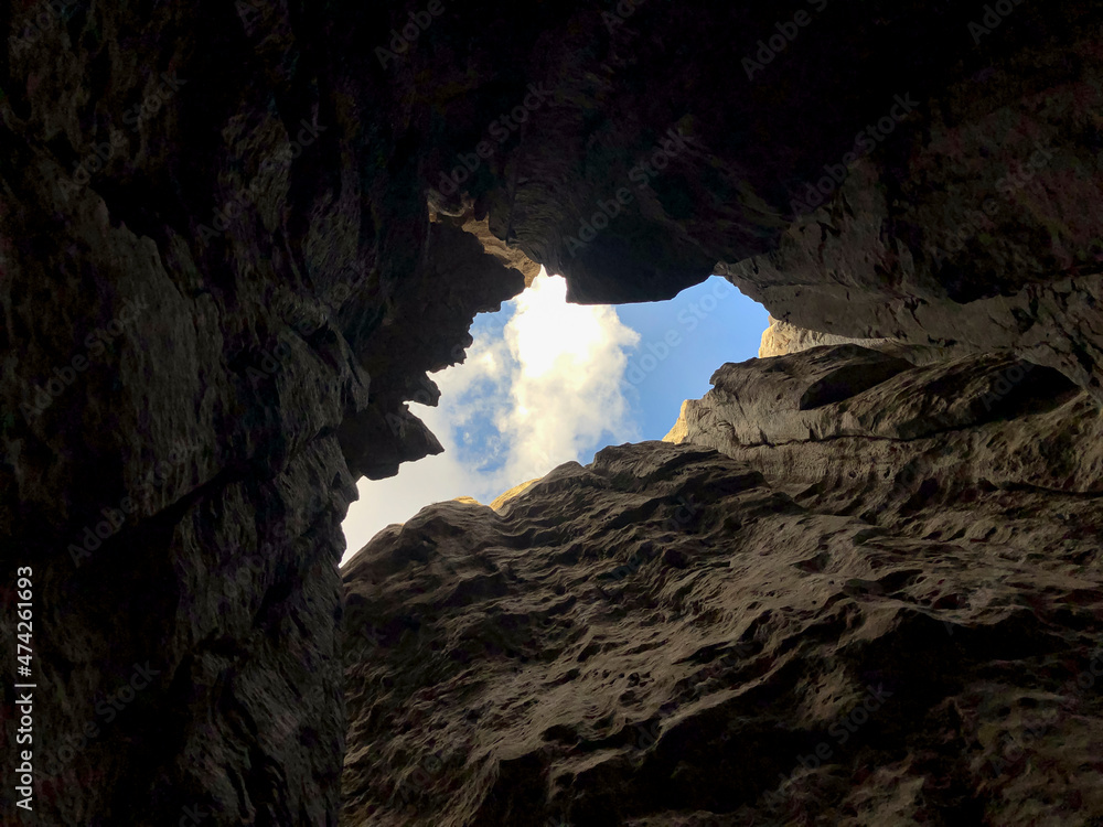 Fototapeta premium Seeing the sky through deep pits