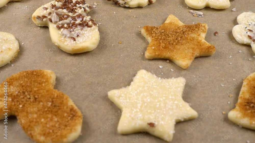 The process of making cookies from shortbread dough. The process of making cookies from shortbread dough.