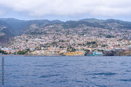 View from the sea of the Funchal city