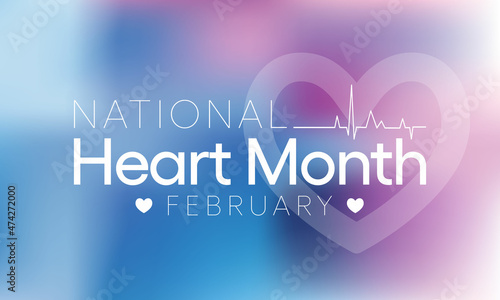 National Heart month is observed every year in February, to adopt healthy lifestyles to prevent heart disease (CVD). Vector illustration