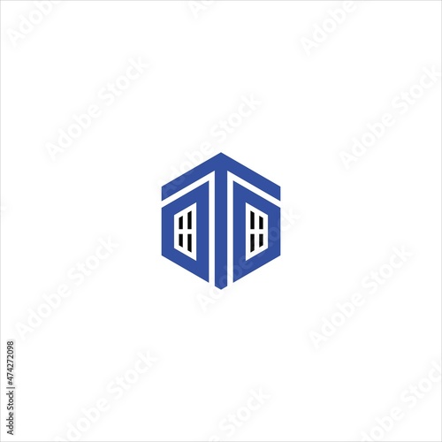 letter t logo vector template window