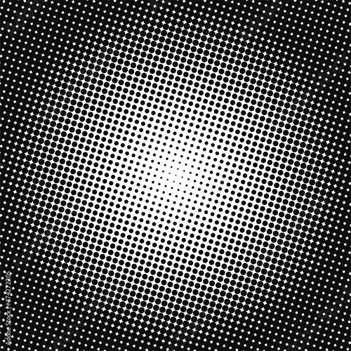 White and black circles  gradient halftone background. Vector illustration.