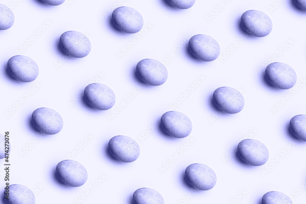 Easter very peri eggs pattern on a white background Easter very peri eggs pattern on a white background