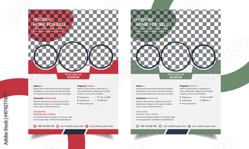 Real estate or home sale poster banner, Flyer, Brochure template design. 