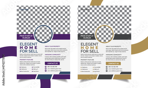 Real estate flyer template design, Modern Leaflet Design Vector, property sale flyer