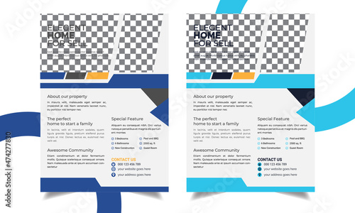 Real estate flyer, poster, Brochure vector template design. 