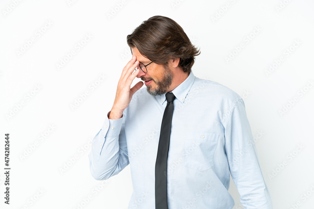 Senior dutch business man isolated on white background laughing Senior dutch business man isolated on white background laughing