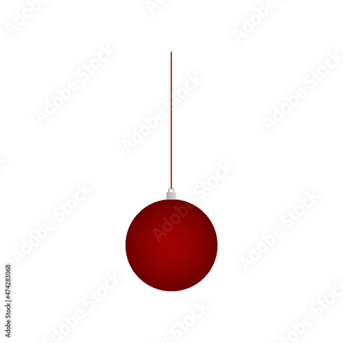 Julekugle / Red christmas ball, Vector