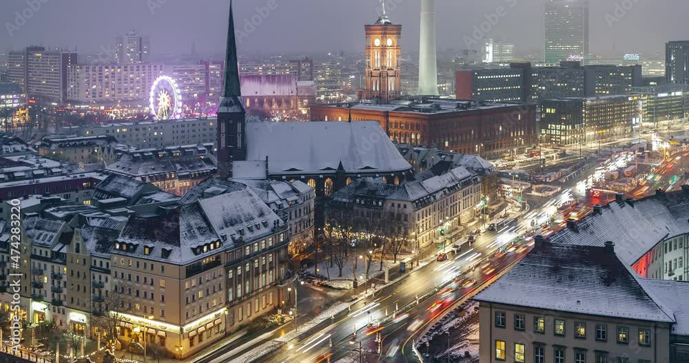 Berlin skyline hyperlapse . Germany. Berlin skyline hyperlapse . Germany.