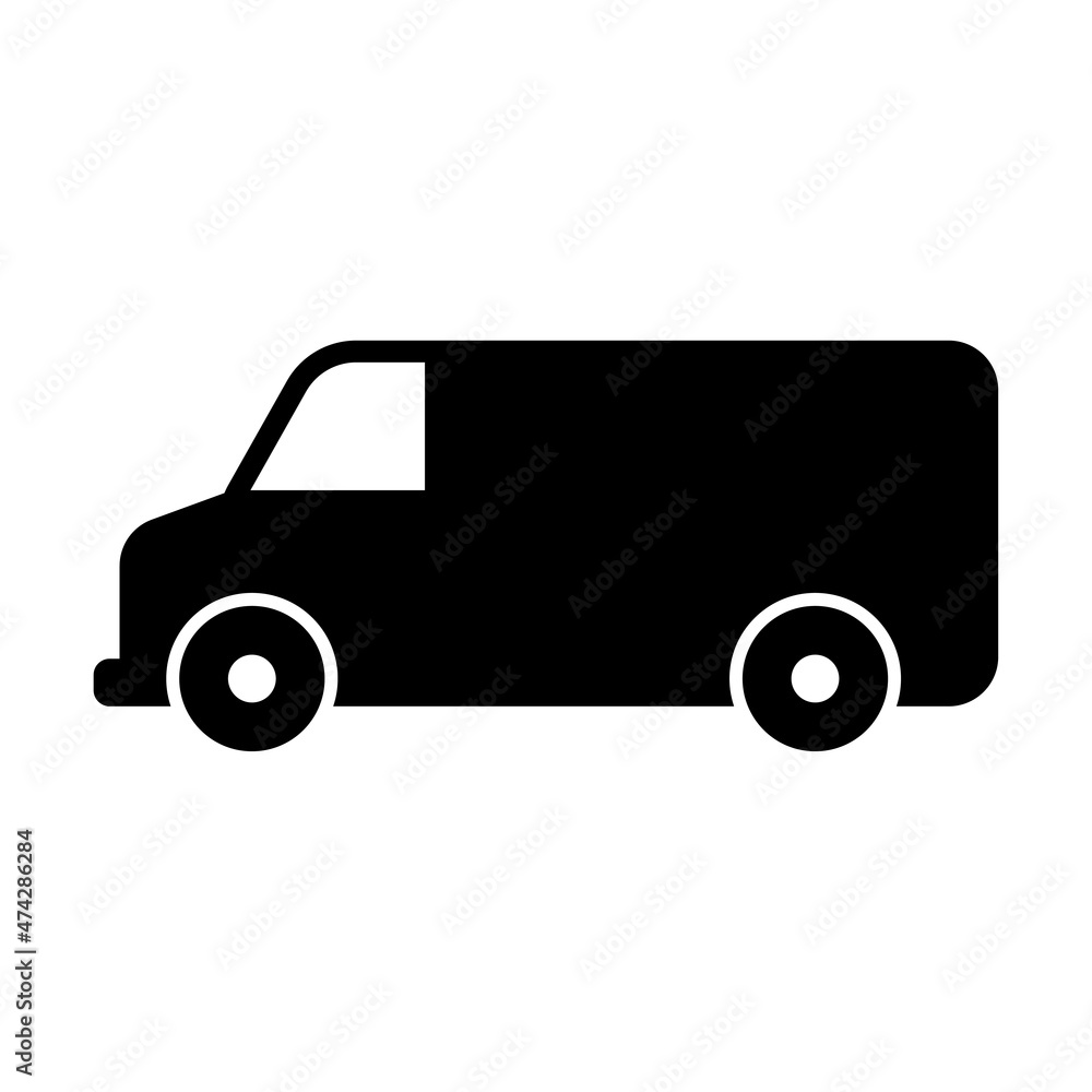 silhouette transportation icon of mini van,vector illustration