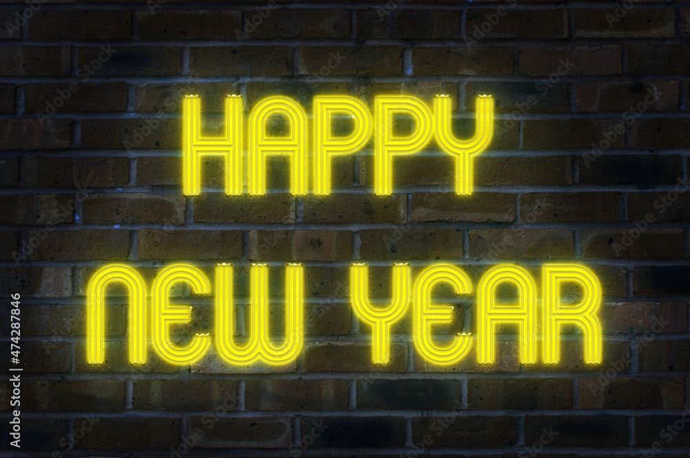 Happy new year neon sign