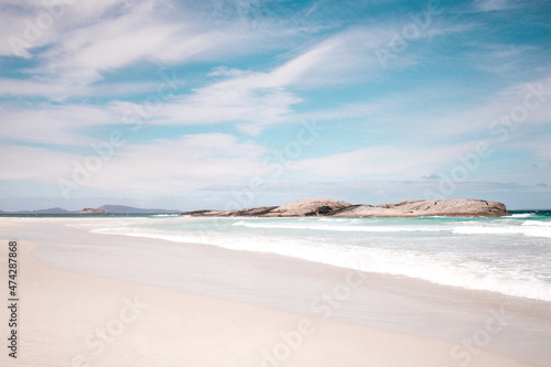 Relaxing summer-day beach background, in Western Australia. Calmness and motivational background design.