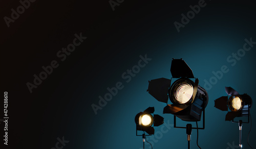 Foto Studio lights background for movie or television concept