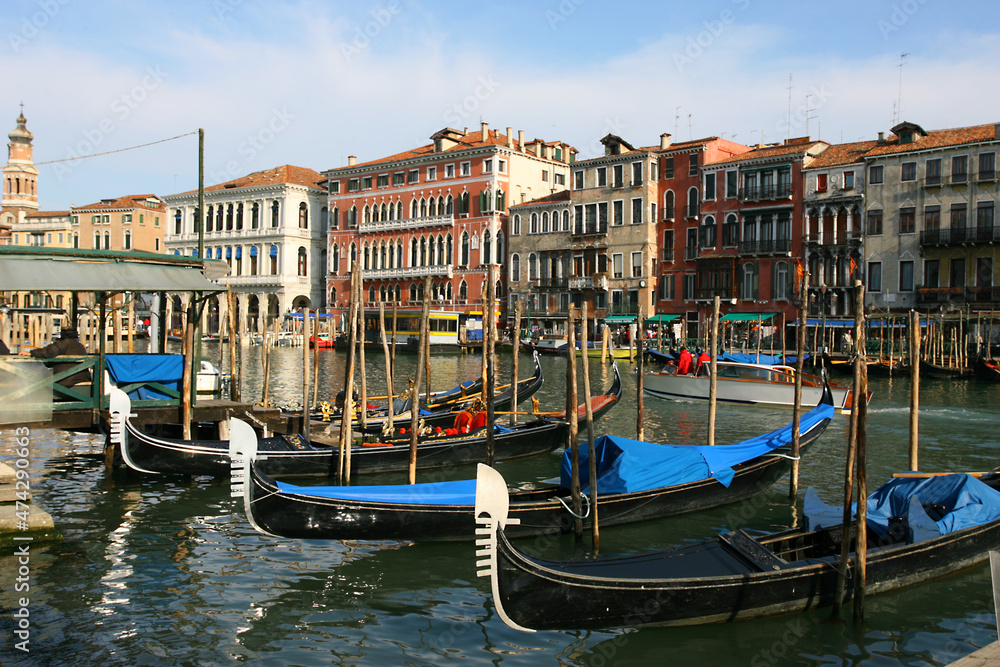 Gondolas in Venice, Italy.
