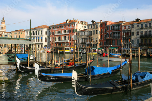 Gondolas in Venice  Italy. 
