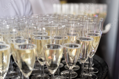 champagne glasses on the table