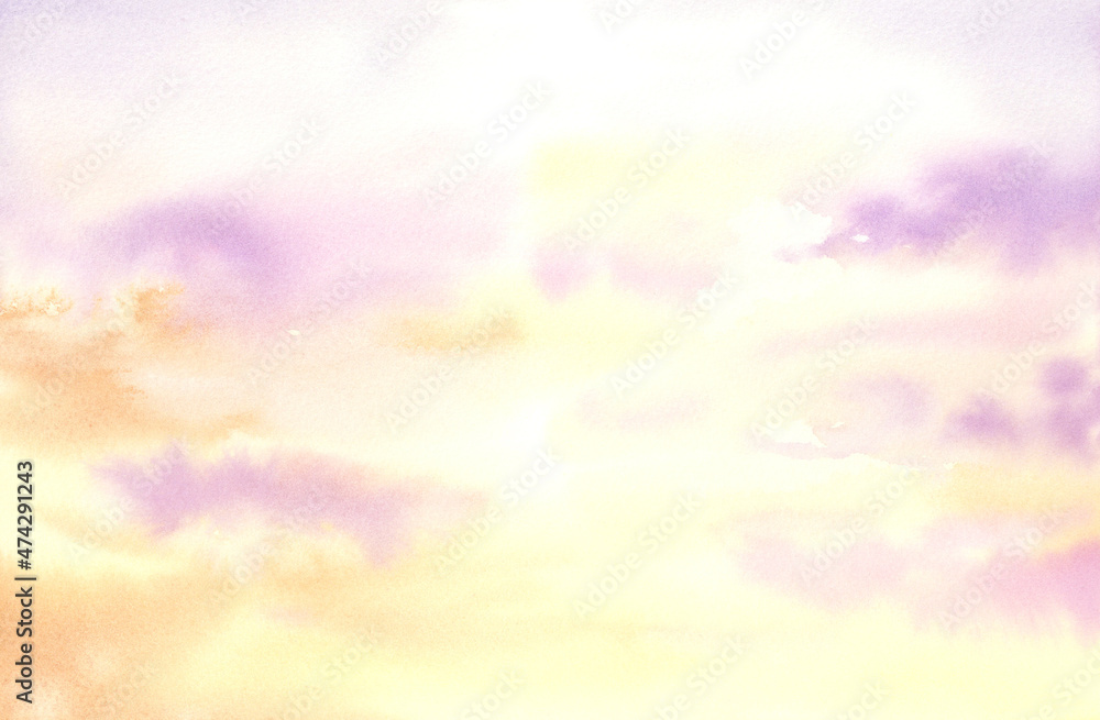 Fototapeta premium 幻想的な空 水彩画